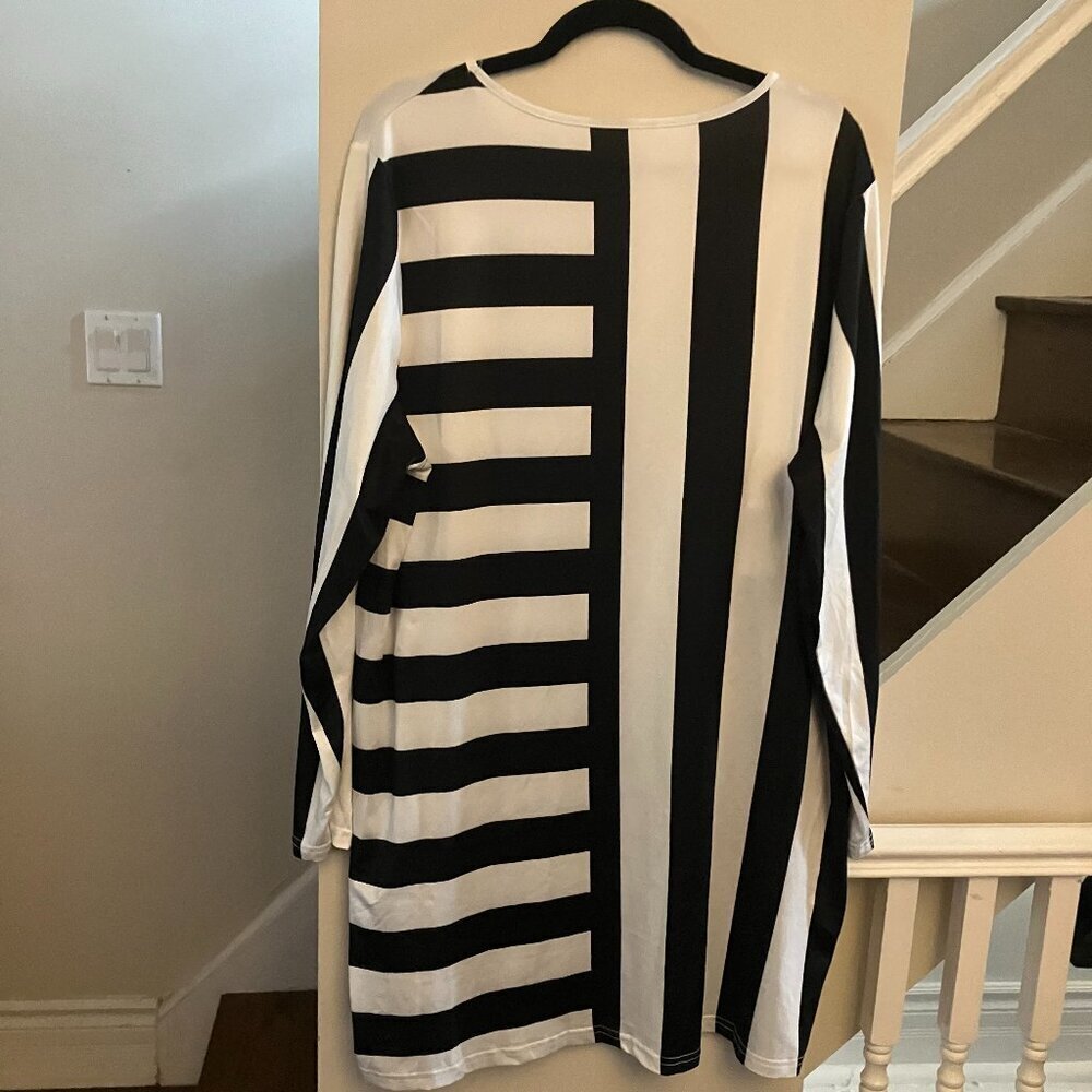 Black and White Stripes Two Ways Dress